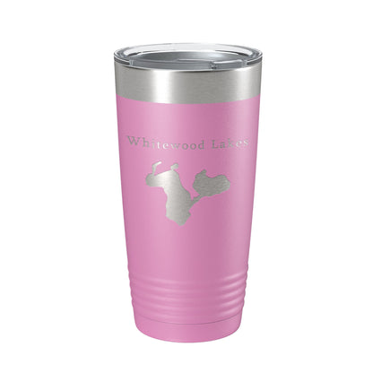 Whitewood Lakes Map Tumbler Travel Mug Insulated Laser Engraved Coffee Cup Huron River Chain of Lakes Michigan 20 oz-14