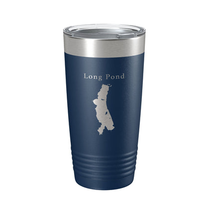 Long Pond Tumbler Lake Map Travel Mug Insulated Laser Engraved Coffee Cup Massachusetts 20 oz-2