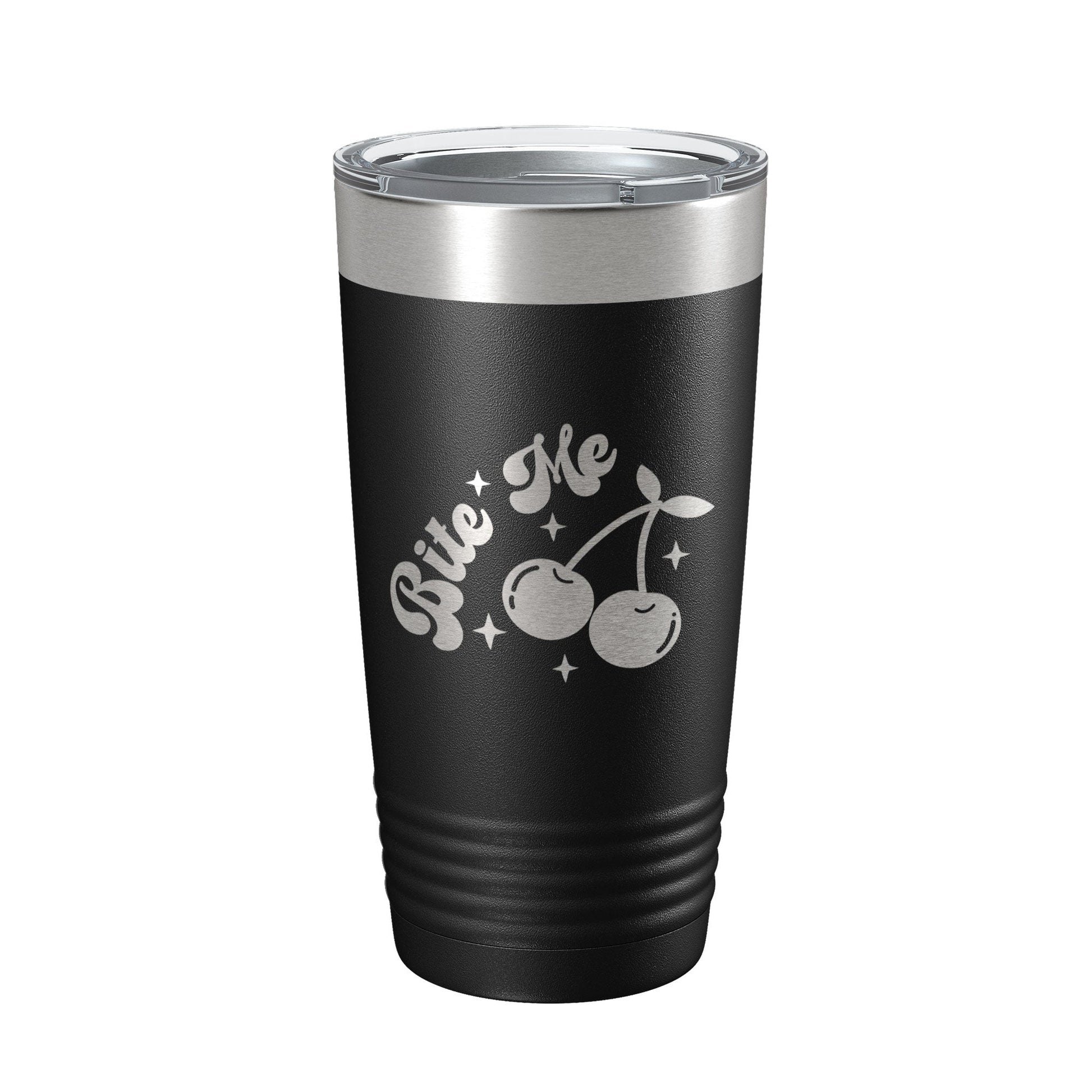 Bite Me Tumbler Funny Travel Mug Cherry Sweet And Tart Insulated Laser Engraved Coffee Cup 20 oz-0