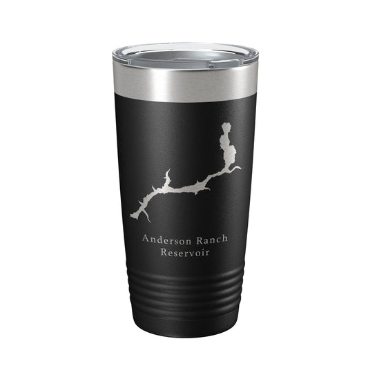 Anderson Ranch Reservoir Tumbler Lake Map Travel Mug Insulated Laser Engraved Coffee Cup South Fork Boise River Idaho 20 oz-0