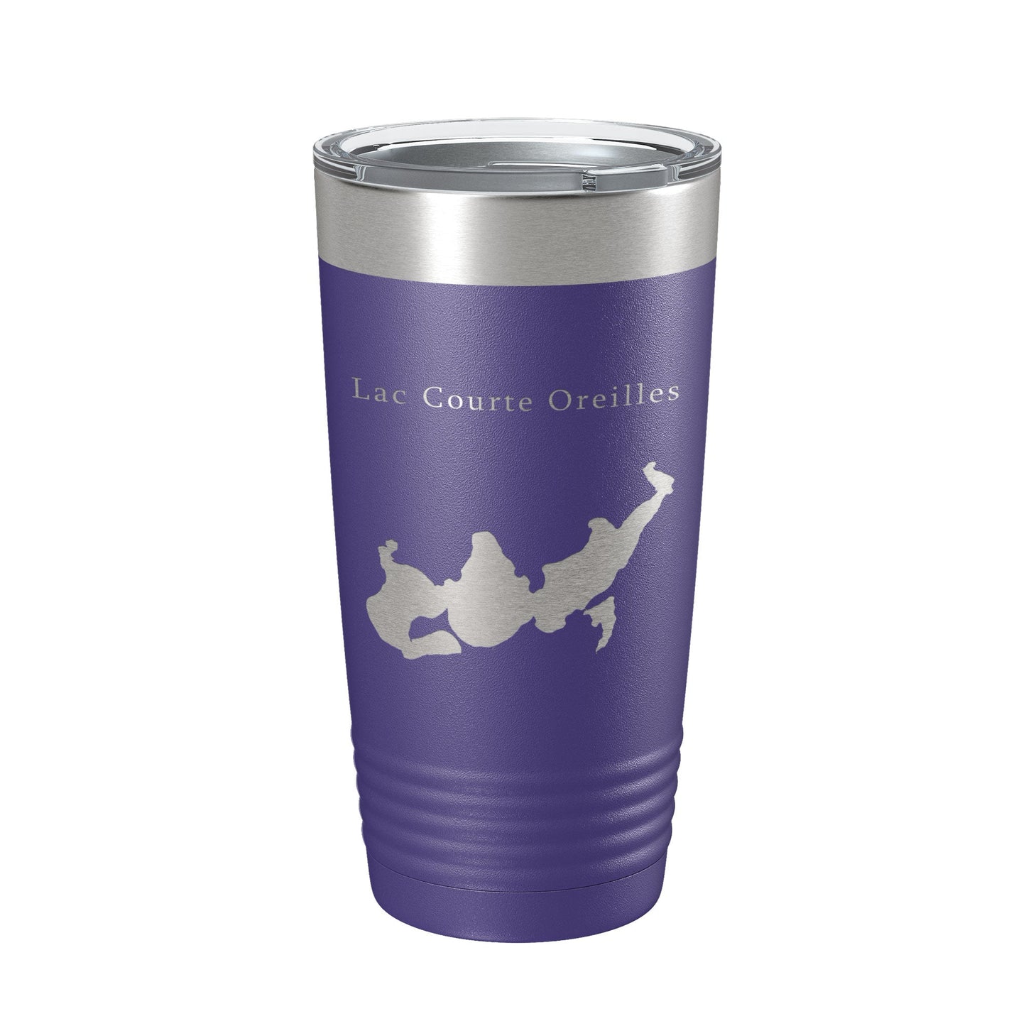 Lac Courte Oreilles Tumbler Lake Map Travel Mug Insulated Laser Engraved Coffee Cup Wisconsin 20 oz-15