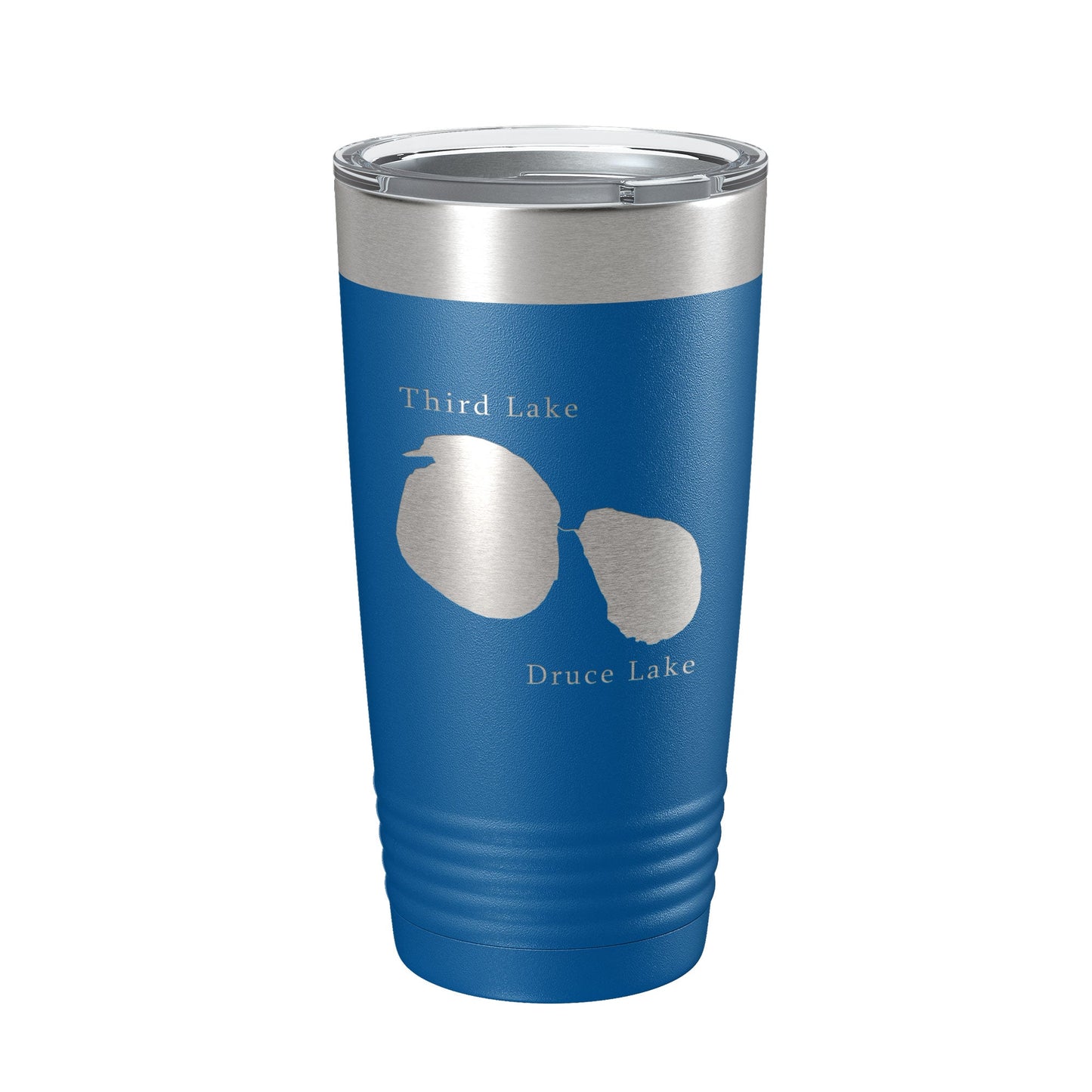 Third and Druce Lakes Map Tumbler Travel Mug Insulated Laser Engraved Coffee Cup Mill Creek Illinois 20 oz-6