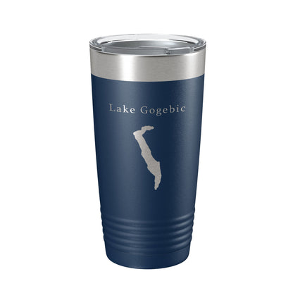 Lake Gogebic Map Tumbler Travel Mug Insulated Laser Engraved Coffee Cup Michigan 20 oz-2