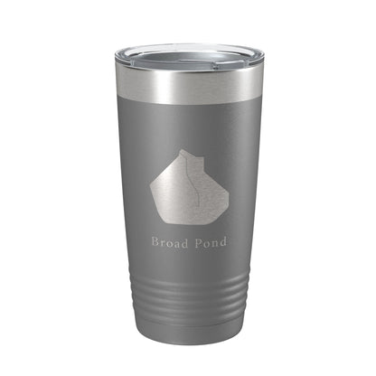 Broad Pond Tumbler Lake Map Travel Mug Insulated Laser Engraved Coffee Cup Indiana 20 oz-16