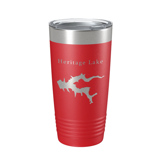 Heritage Lake Map Tumbler Travel Mug Insulated Laser Engraved Coffee Cup Illinois 20 oz-10