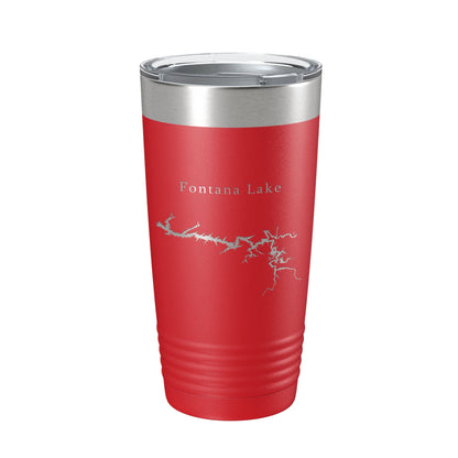 Fontana Lake Map Tumbler Travel Mug Insulated Laser Engraved Coffee Cup North Carolina 20 oz-10