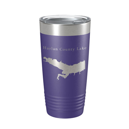 Harlan County Lake Map Tumbler Travel Mug Insulated Laser Engraved Coffee Cup Nebraska 20 oz-15