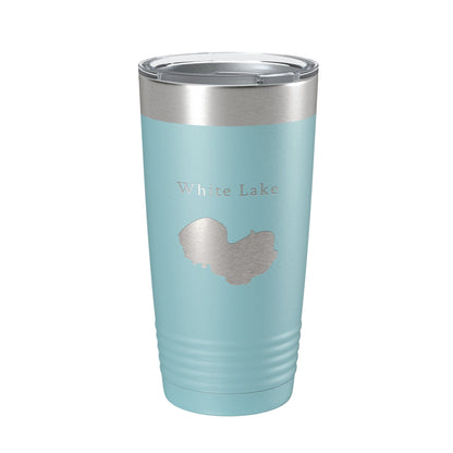 White Lake Map Tumbler Travel Mug Insulated Laser Engraved Coffee Cup Louisiana 20 oz-13