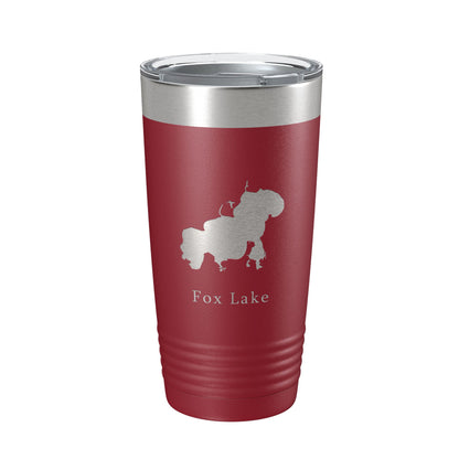Fox Lake Map Tumbler Travel Mug Insulated Laser Engraved Coffee Cup Illinois 20 oz-18