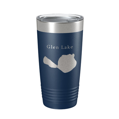 Big & Little Glen Lakes Map Tumbler Travel Mug Insulated Laser Engraved Coffee Cup Michigan 20 oz-8