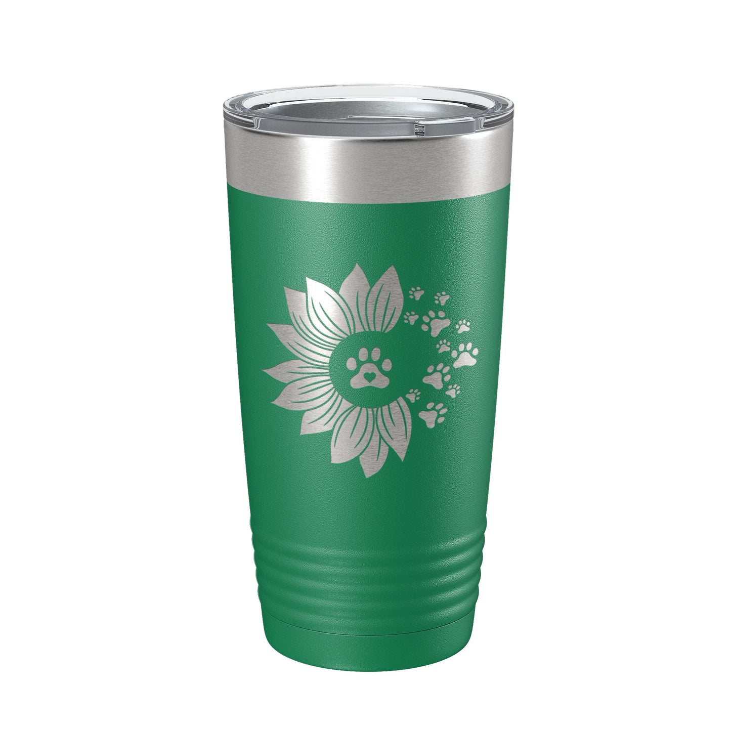 Sunflower With Dog Pawprints Tumbler Travel Mug Insulated Laser Engraved Coffee Cup Gift For Women Dog Lovers Sun Flower 20 oz-9