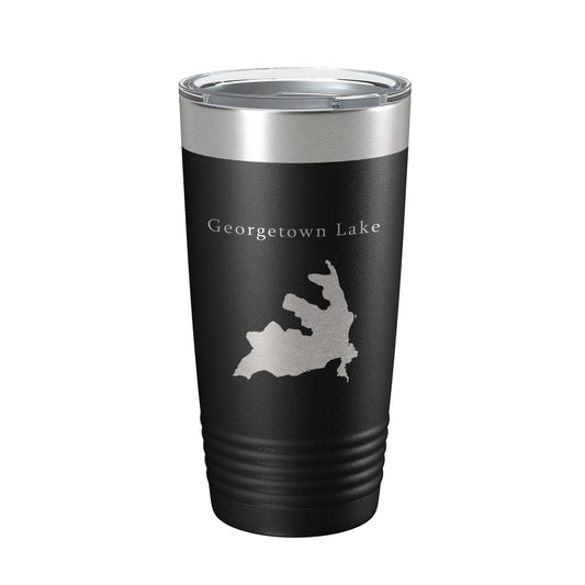Georgetown Lake Map Tumbler Travel Mug Insulated Laser Engraved Coffee Cup Montana 20 oz-0