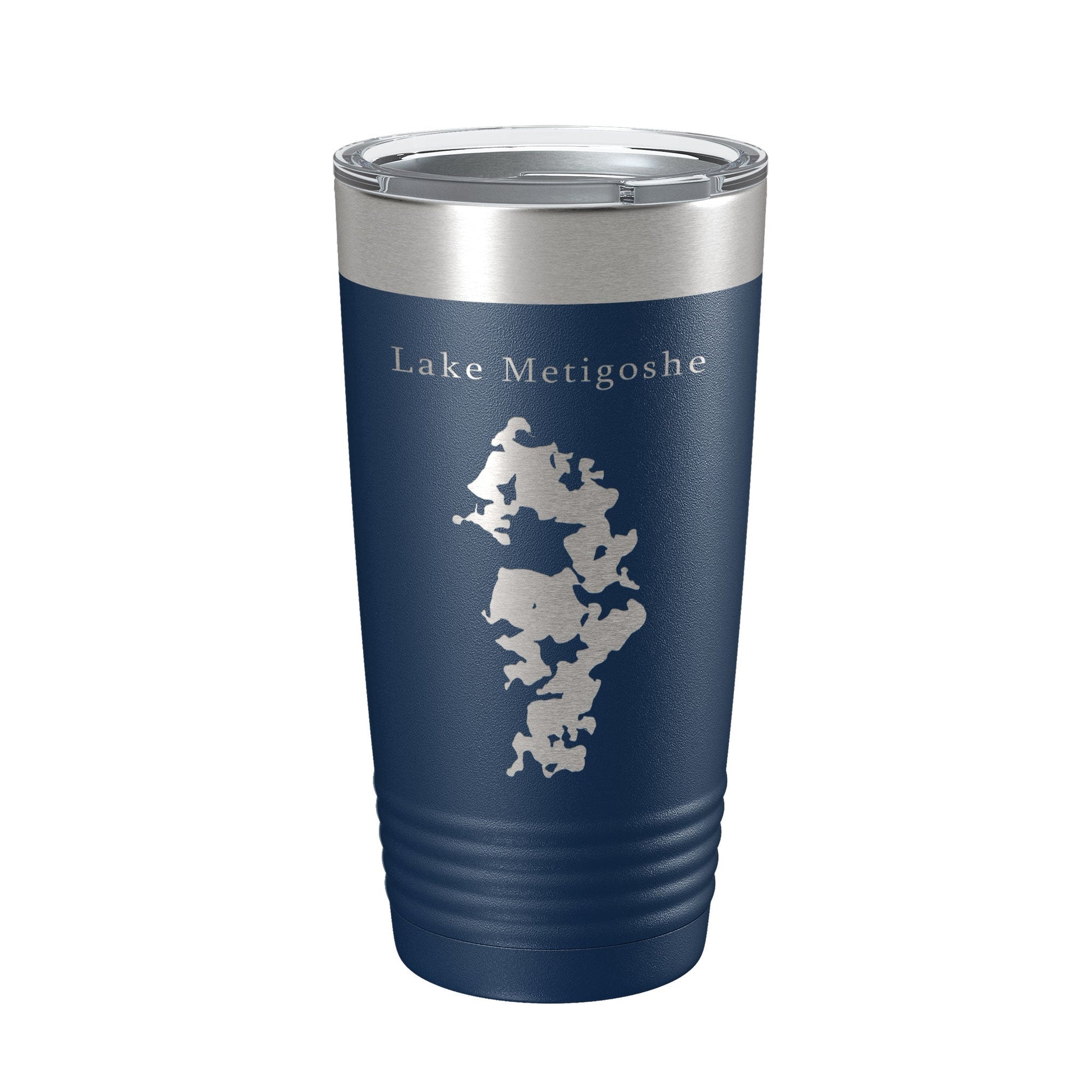 Lake Metigoshe Map Tumbler Travel Mug Insulated Laser Engraved Coffee Cup North Dakota 20 oz-2