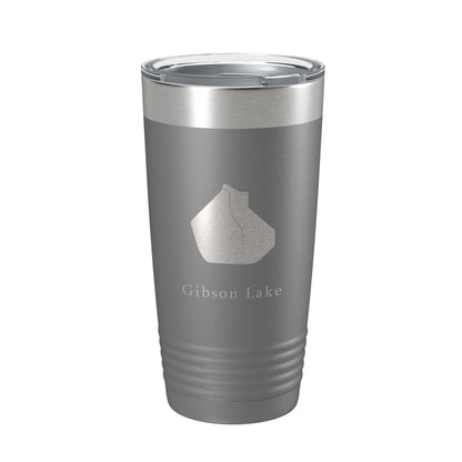 Gibson Lake Map Tumbler Travel Mug Insulated Laser Engraved Coffee Cup Indiana 20 oz-16