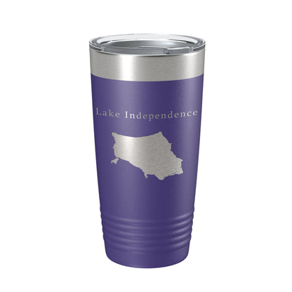 Lake Independence Map Tumbler Travel Mug Insulated Laser Engraved Coffee Cup Michigan 20 oz-15