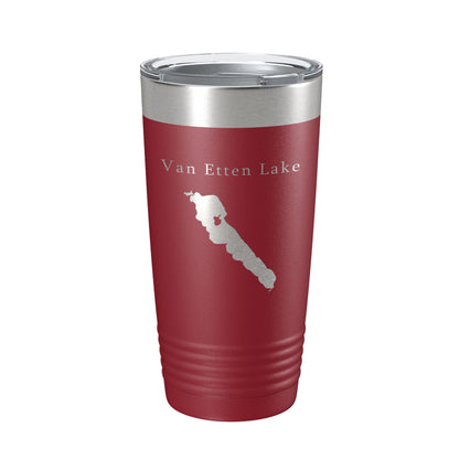 Van Etten Lake Map Tumbler Travel Mug Insulated Laser Engraved Coffee Cup Michigan 20 oz-18