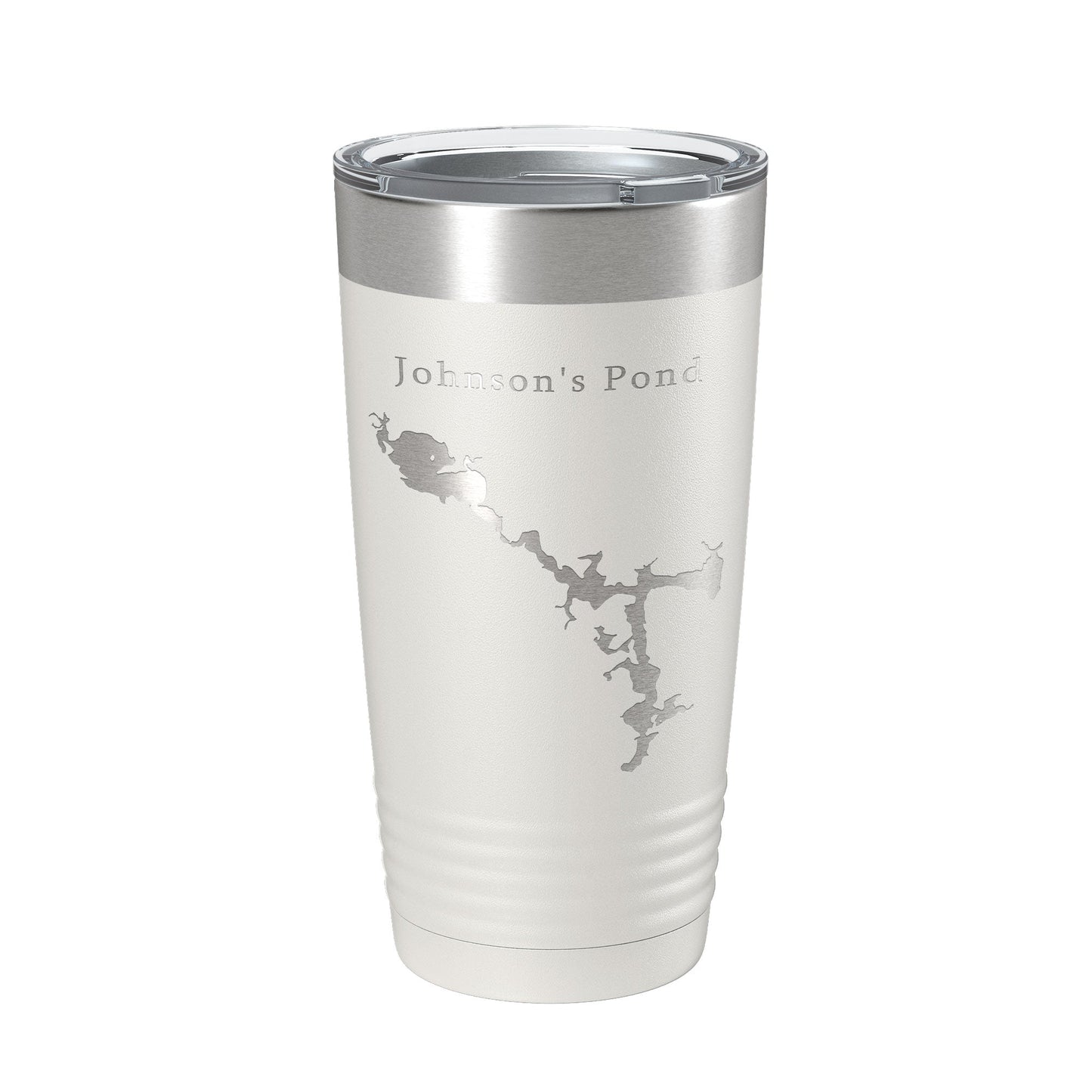 Johnson's Pond Tumbler Lake Map Travel Mug Insulated Laser Engraved Coffee Cup Rhode Island 20 oz-1