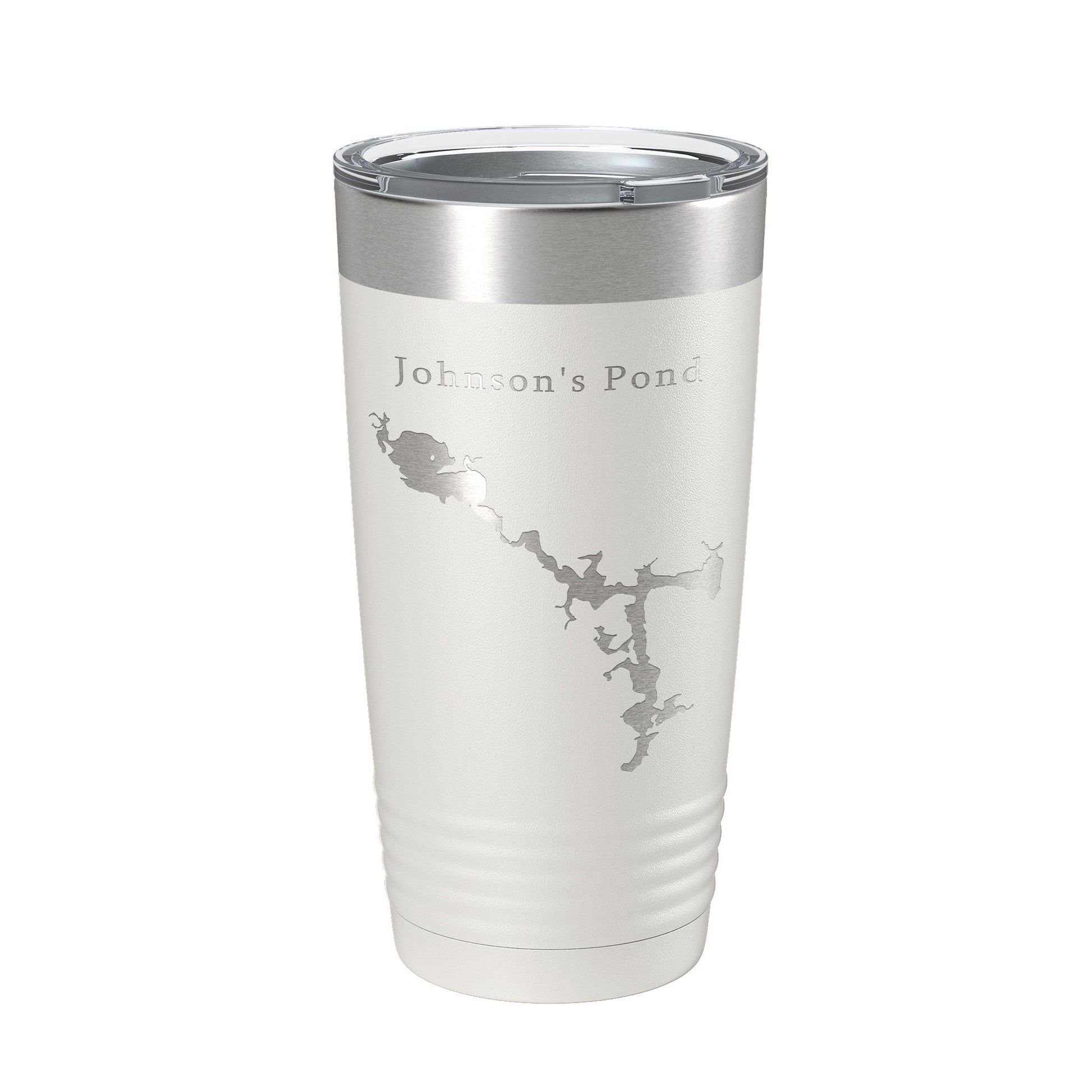 Johnson's Pond Tumbler Lake Map Travel Mug Insulated Laser Engraved Coffee Cup Rhode Island 20 oz-1