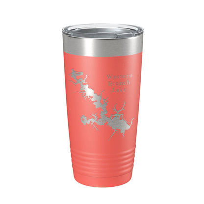Western Branch Lake Reservoir Map Tumbler Travel Mug Insulated Laser Engraved Coffee Cup Suffolk Virginia 20 oz-20