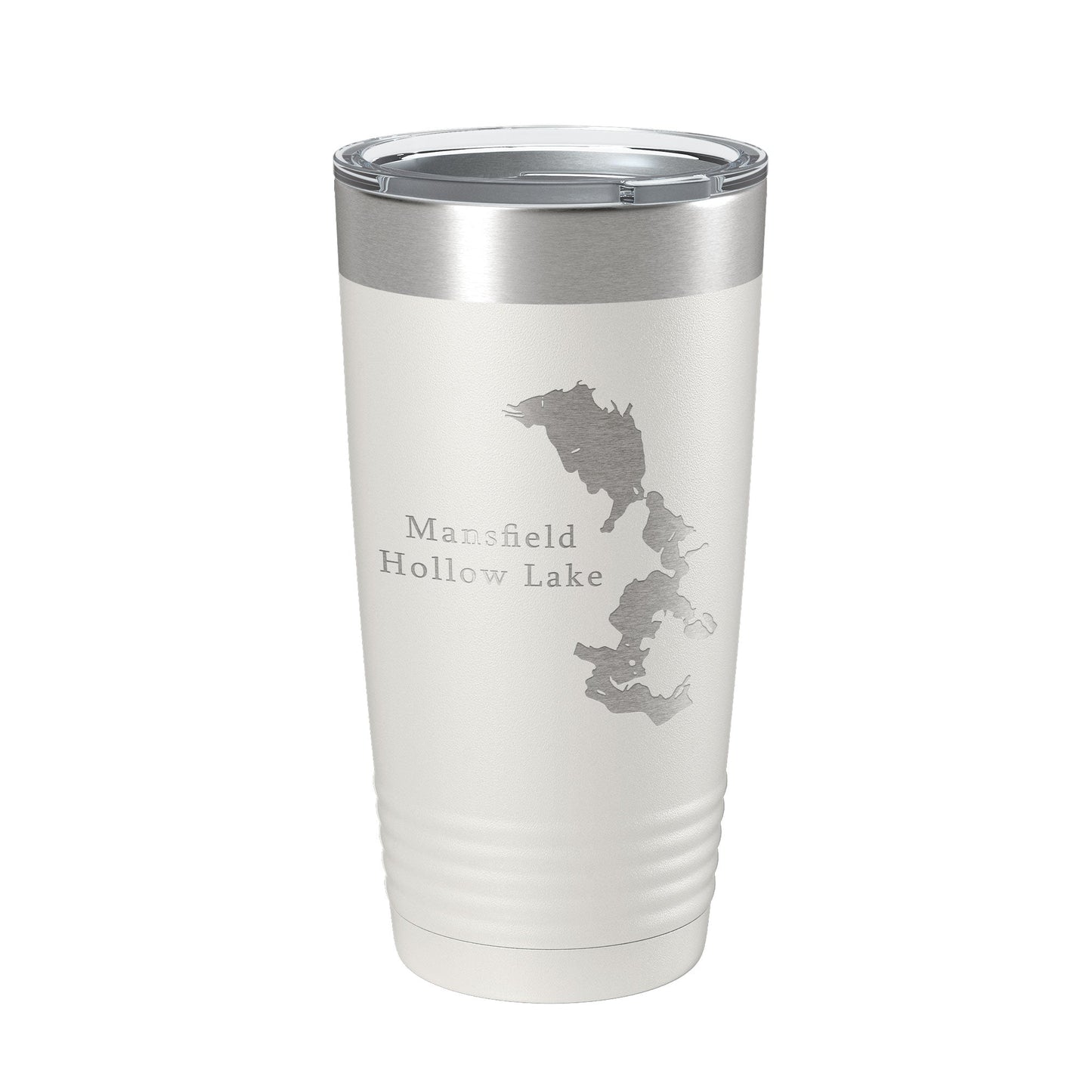 Mansfield Hollow Lake Map Tumbler Travel Mug Insulated Laser Engraved Coffee Cup Connecticut 20 oz-1