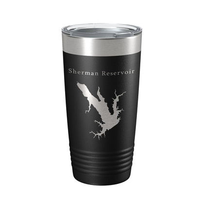 Sherman Reservoir Tumbler Lake Map Travel Mug Insulated Laser Engraved Coffee Cup Nebraska 20 oz-5