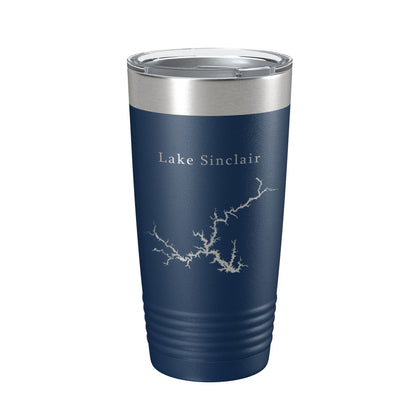 Lake Sinclair Map Tumbler Travel Mug Insulated Laser Engraved Coffee Cup Georgia 20 oz-8