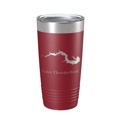 Lake Thunderbird Map Tumbler Travel Mug Insulated Laser Engraved Coffee Cup Illinois 20 oz-18