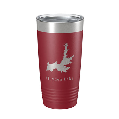 Hayden Lake Map Tumbler Travel Mug Insulated Laser Engraved Coffee Cup Idaho 20 oz-18