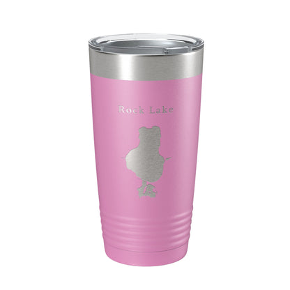 Rock Lake Map Tumbler Travel Mug Insulated Laser Engraved Coffee Cup Wisconsin 20 oz-14