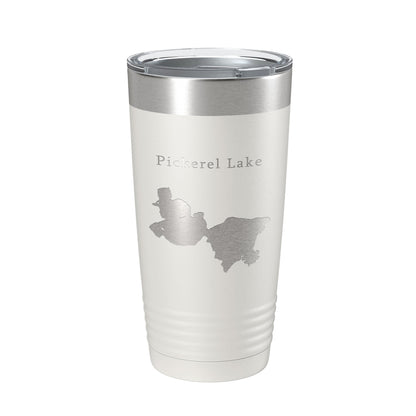 Pickerel Lake Map Tumbler Travel Mug Insulated Laser Engraved Coffee Cup Wisconsin 20 oz-7
