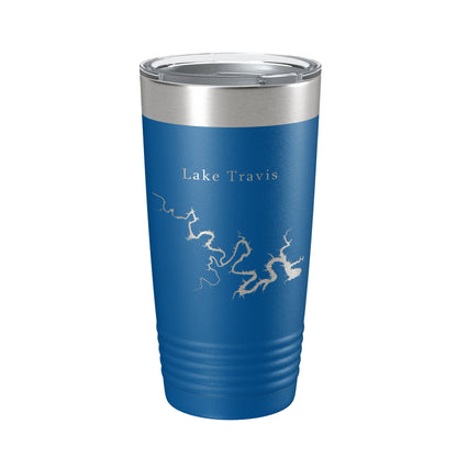 Lake Travis Map Tumbler Travel Mug Insulated Laser Engraved Coffee Cup Texas 20 oz-6