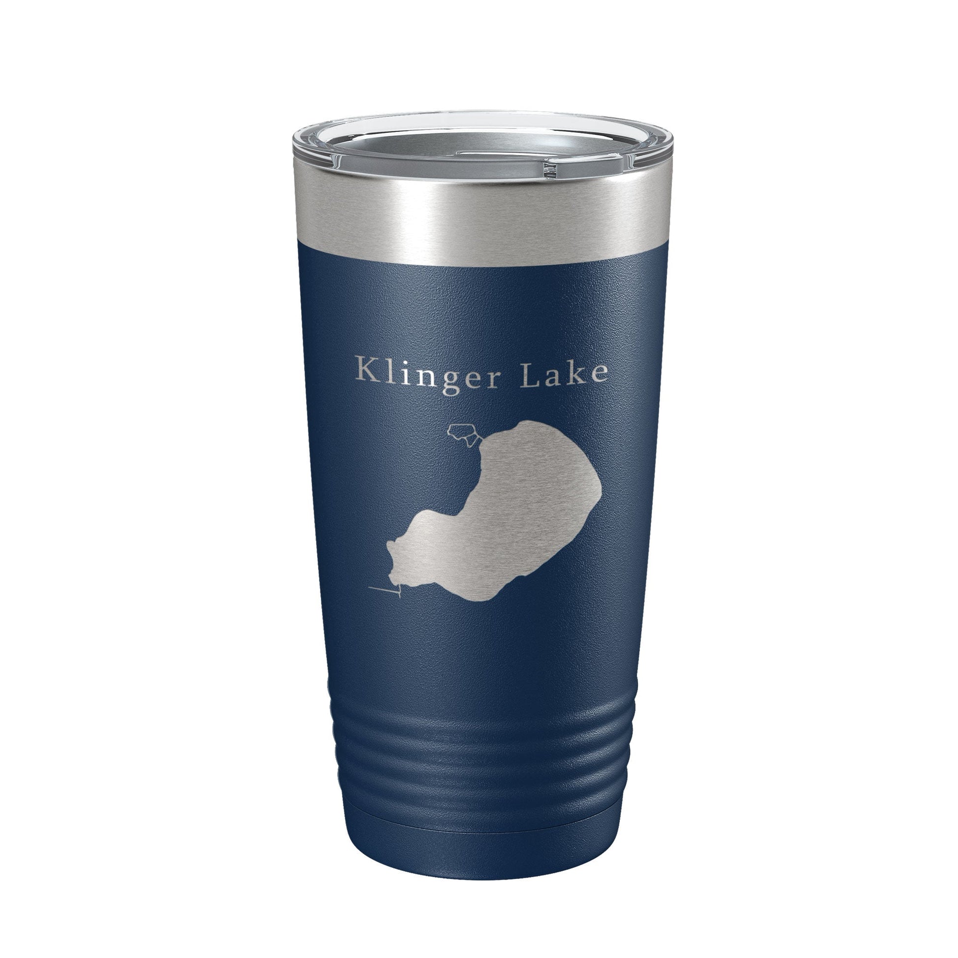 Klinger Lake Map Tumbler Travel Mug Insulated Laser Engraved Coffee Cup Michigan 20 oz-2