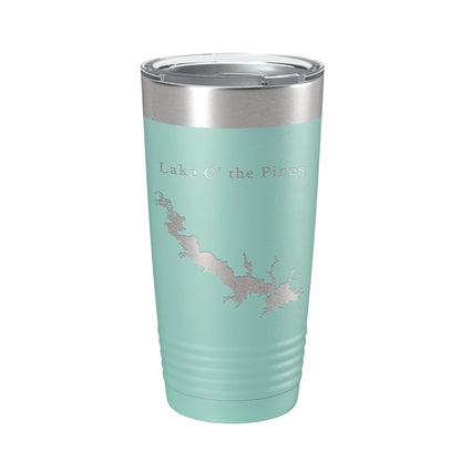 Lake O' the Pines Map Tumbler Travel Mug Insulated Laser Engraved Coffee Cup Texas 20 oz-12