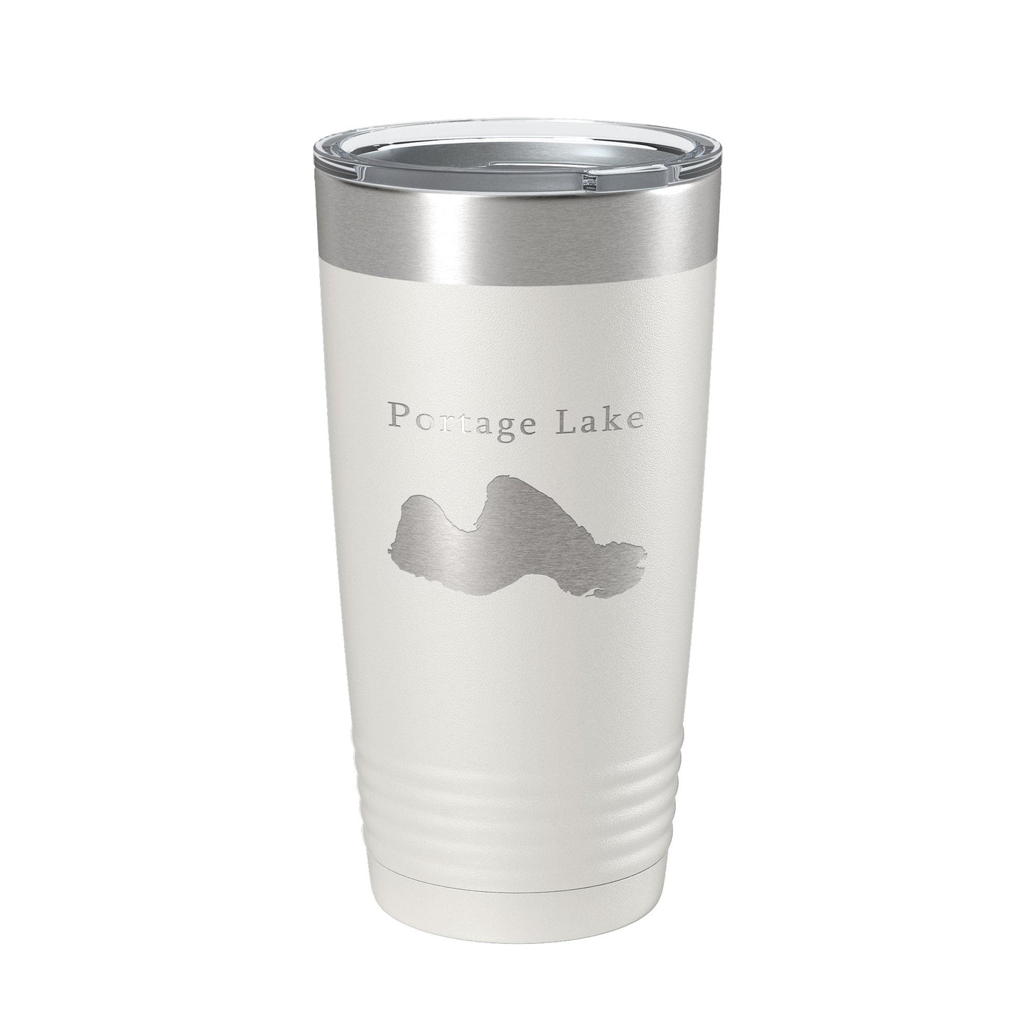 Portage Lake Map Tumbler Travel Mug Insulated Laser Engraved Coffee Cup Manistee County Michigan 20 oz-7