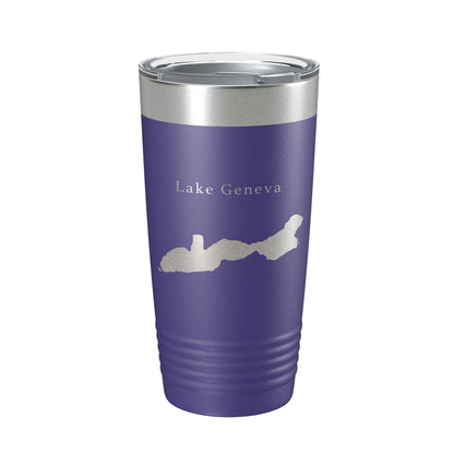 Lake Geneva Map Tumbler Travel Mug Insulated Laser Engraved Coffee Cup Wisconsin 20 oz-15