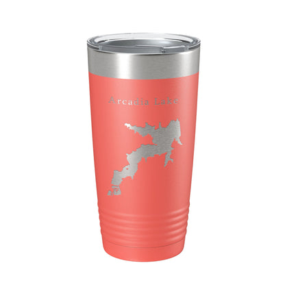 Arcadia Lake Map Tumbler Travel Mug Insulated Laser Engraved Coffee Cup Oklahoma 20 oz-20