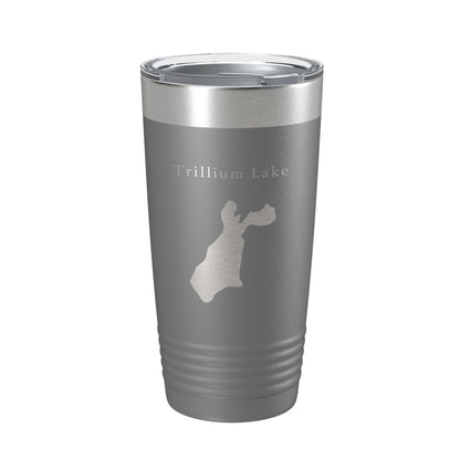 Trillium Lake Map Tumbler Travel Mug Insulated Laser Engraved Coffee Cup Oregon 20 oz-16