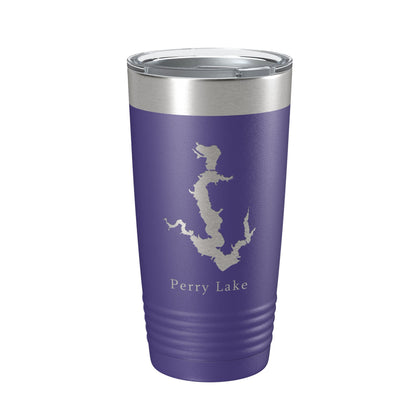 Perry Lake Map Tumbler Travel Mug Insulated Laser Engraved Coffee Cup Kansas 20 oz-15