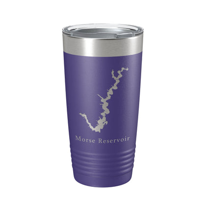 Morse Reservoir Tumbler Lake Map Travel Mug Insulated Laser Engraved Coffee Cup Indiana 20 oz-15