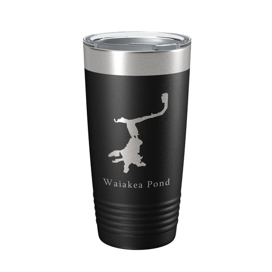 Waiakea Pond Tumbler Lake Map Travel Mug Insulated Laser Engraved Coffee Cup Hawaii 20 oz-0