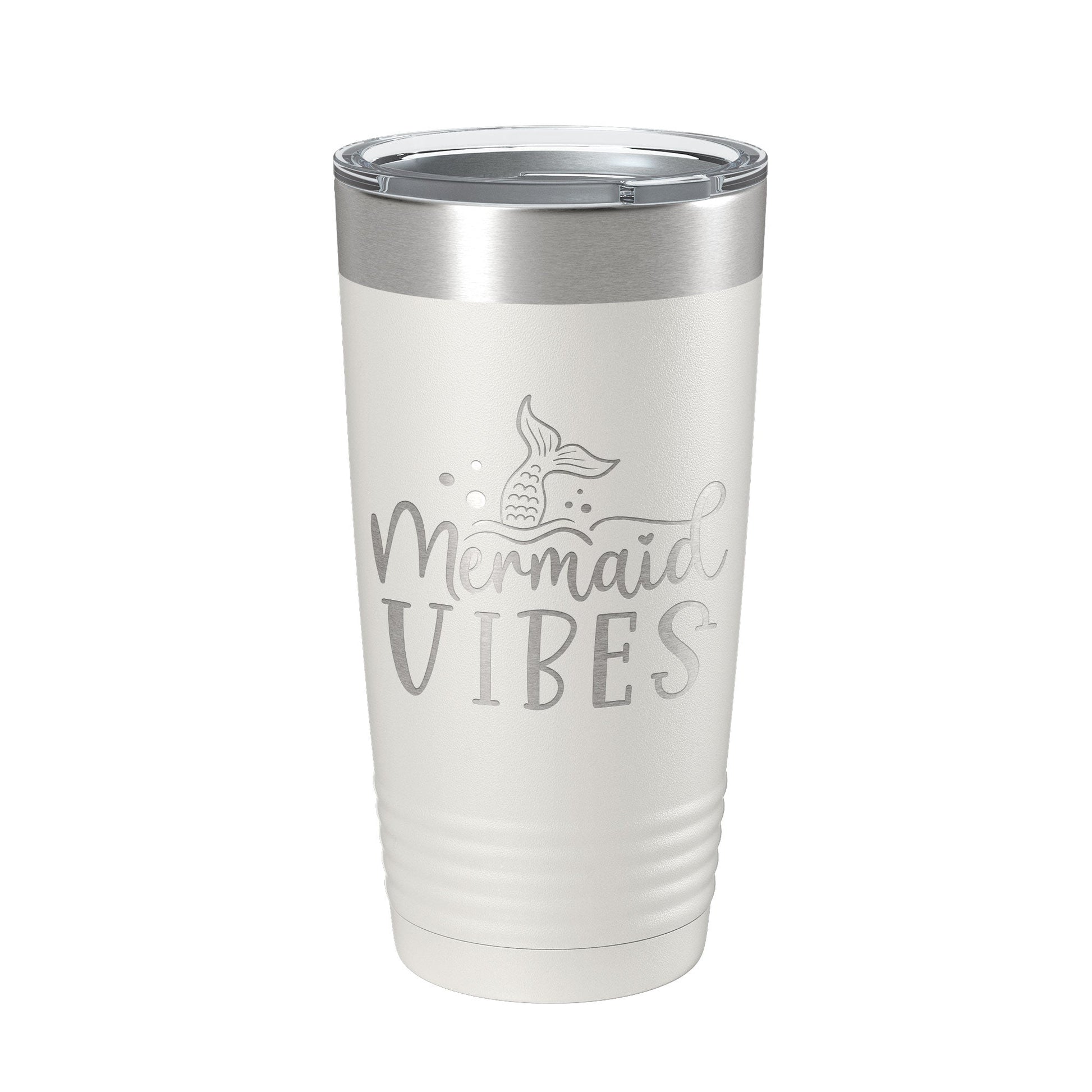 Mermaid Vibes Tumbler Travel Mug Insulated Laser Engraved Coffee Cup 20 oz-1