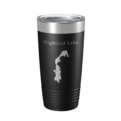 Highland Lake Map Tumbler Travel Mug Insulated Laser Engraved Coffee Cup Connecticut 20 oz-5
