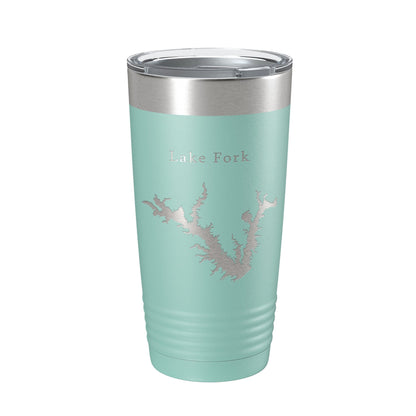 Lake Fork Reservoir Map Tumbler Travel Mug Insulated Laser Engraved Coffee Cup Texas 20 oz-12