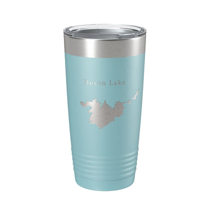 Heron Lake Map Tumbler Travel Mug Insulated Laser Engraved Coffee Cup New Mexico 20 oz-13