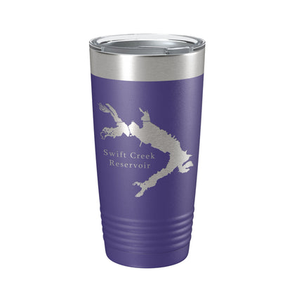 Swift Creek Reservoir Tumbler Lake Map Travel Mug Insulated Laser Engraved Coffee Cup Virginia 20 oz-15