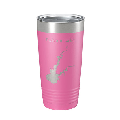 Folsom Lake Map Tumbler Travel Mug Insulated Laser Engraved Coffee Cup California 20 oz-11