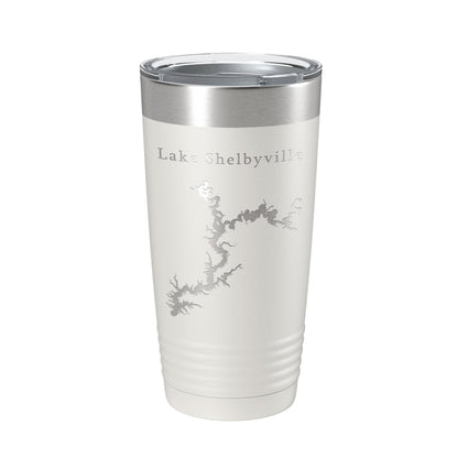 Lake Shelbyville Map Tumbler Travel Mug Insulated Laser Engraved Coffee Cup Illinois 20 oz-1