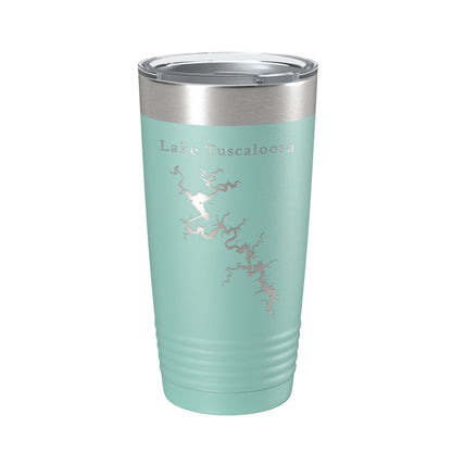 Lake Tuscaloosa Map Tumbler Travel Mug Insulated Laser Engraved Coffee Cup Alabama 20 oz-12
