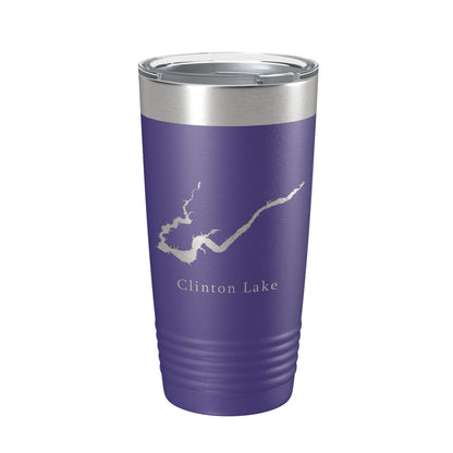 Clinton Lake Map Tumbler Travel Mug Insulated Laser Engraved Coffee Cup Illinois 20 oz-15