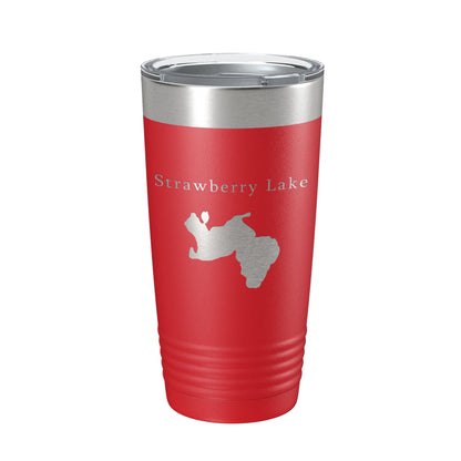 Strawberry Lake Map Tumbler Travel Mug Insulated Laser Engraved Coffee Cup Huron River Chain of Lakes Michigan 20 oz-10